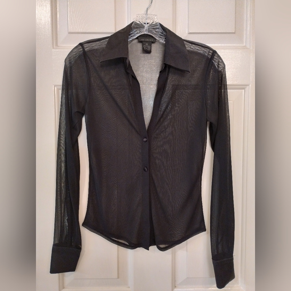The Limited Black Sheer Blouse